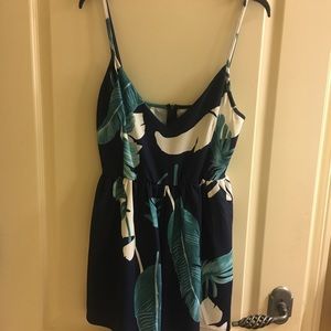 Palm Leaf Print Romper